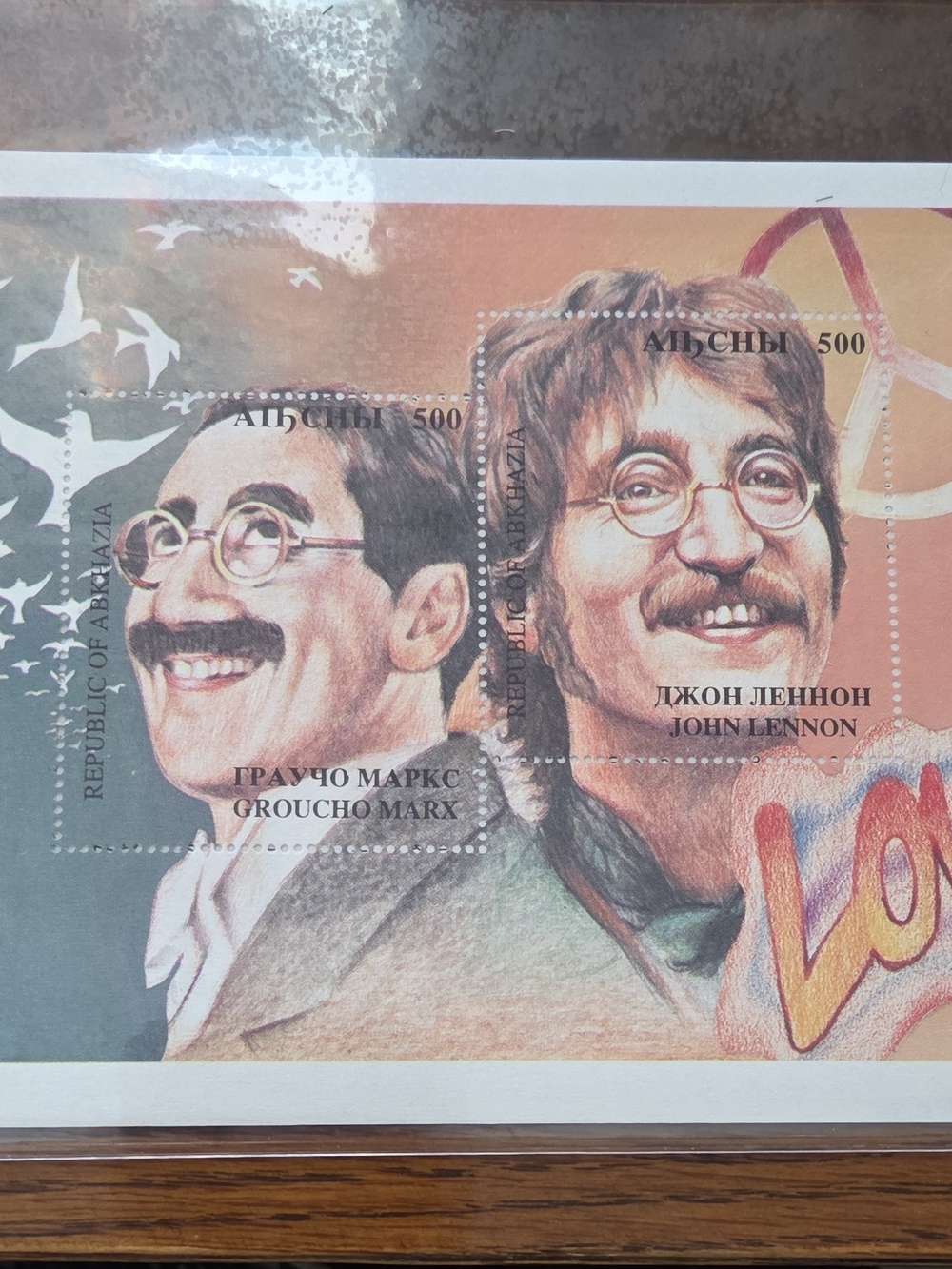John Legend and Groucho Marx Collectible Art Stamp with Cert of authenticity